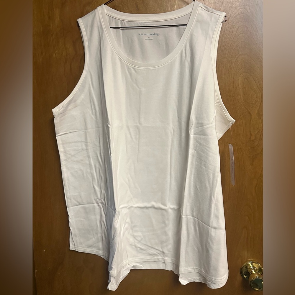 Soft Surroundings White Sleeveless Top NWT